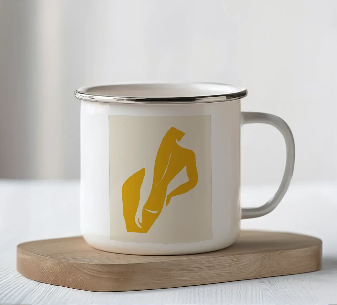 La musa gialla tazza in smalto da Little Dean