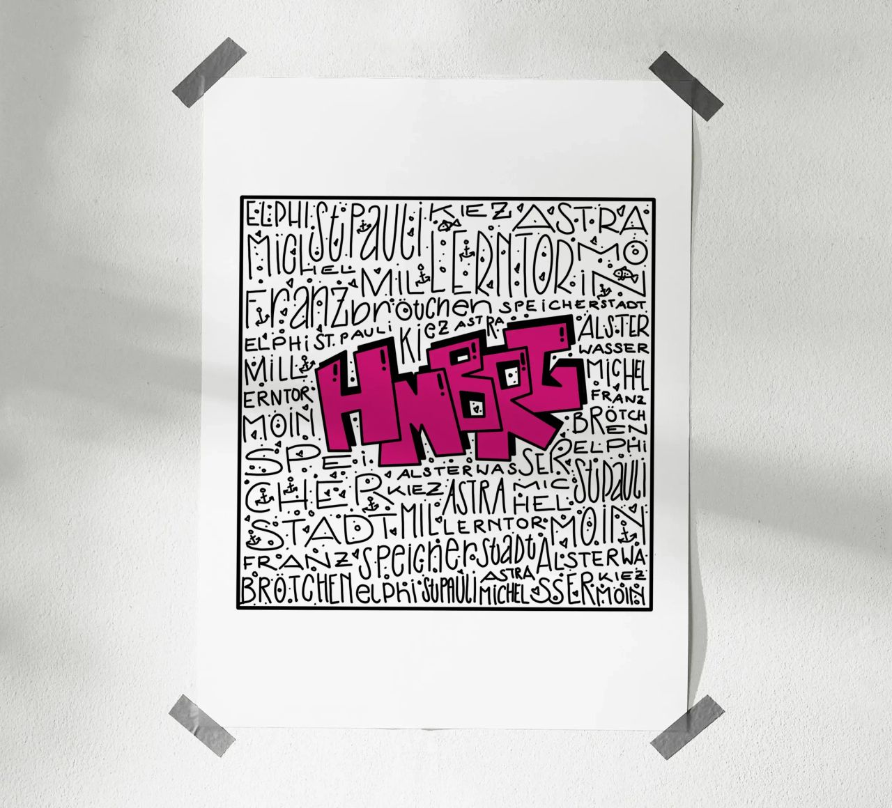 HAMBURG Poster Graffiti Hamburg Schriftzug Leinwand Hamburg Poster von LIMITED EDITION LETTERS