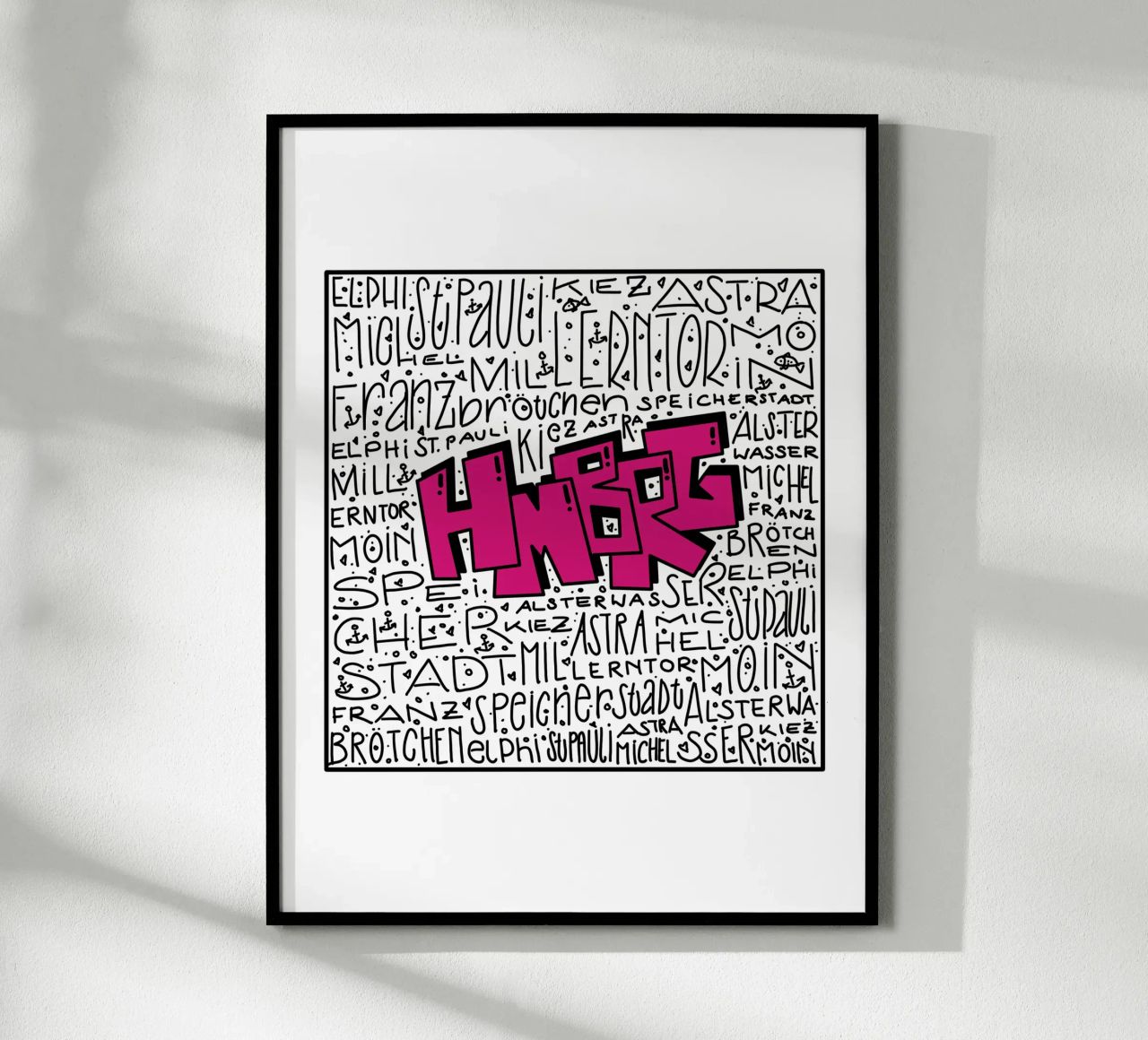 HAMBURG Poster Graffiti Hamburg Schriftzug Leinwand Hamburg Poster von LIMITED EDITION LETTERS