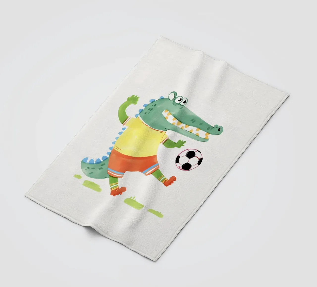 Divertimento a calcio con Kroko coperta in pile da Carinaprint