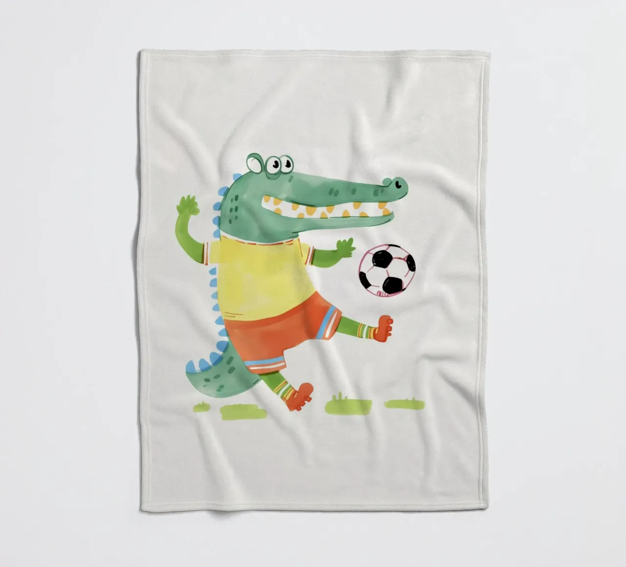 Divertimento a calcio con Kroko coperta in pile da Carinaprint