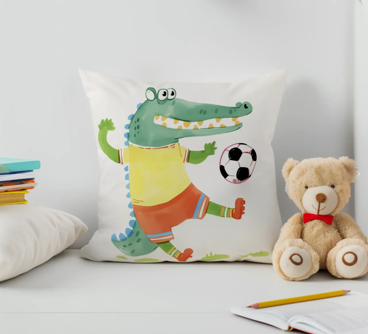 Divertimento a calcio con Kroko cuscino da Carinaprint