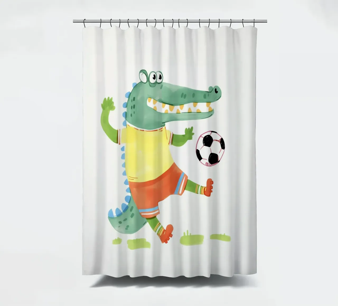 Divertimento a calcio con Kroko tenda da doccia da Carinaprint