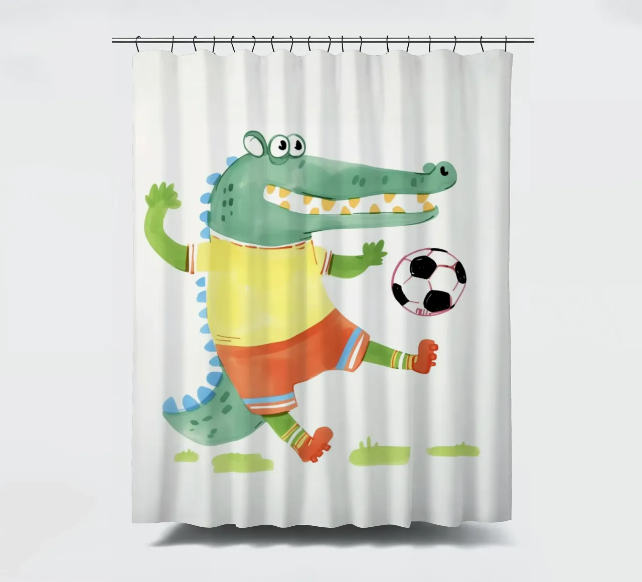 Divertimento a calcio con Kroko tenda da doccia da Carinaprint