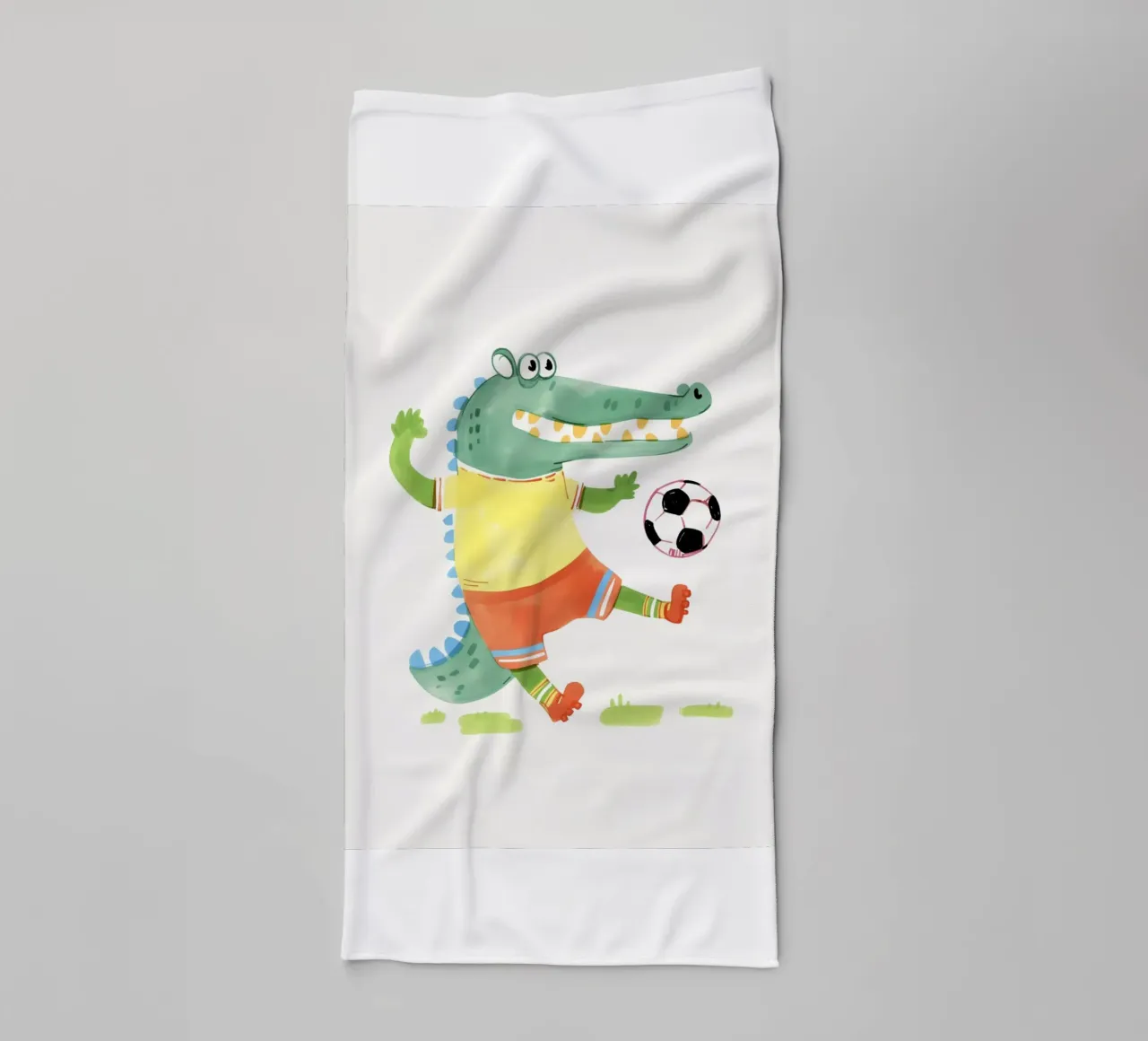 Divertimento a calcio con Kroko asciugamano da bagno da Carinaprint
