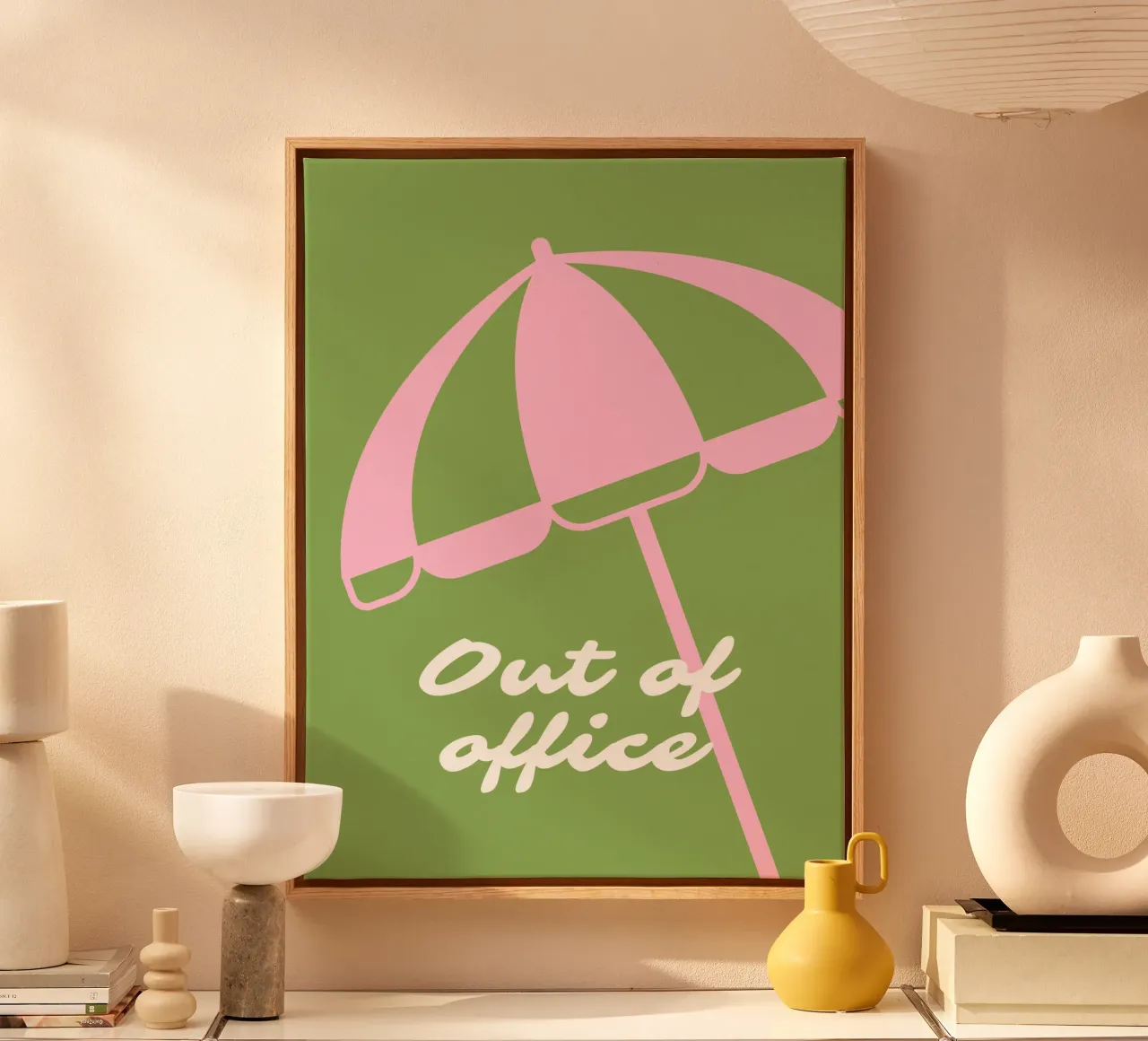 Out of office II tela con Cornice a cassetta da Bureau Purpur