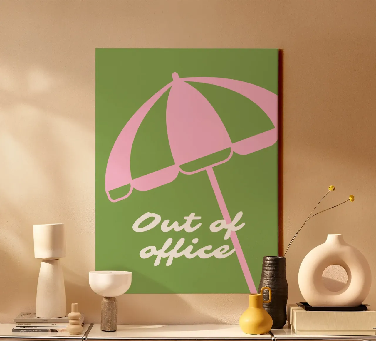 Out of office II tela con Cornice a cassetta da Bureau Purpur