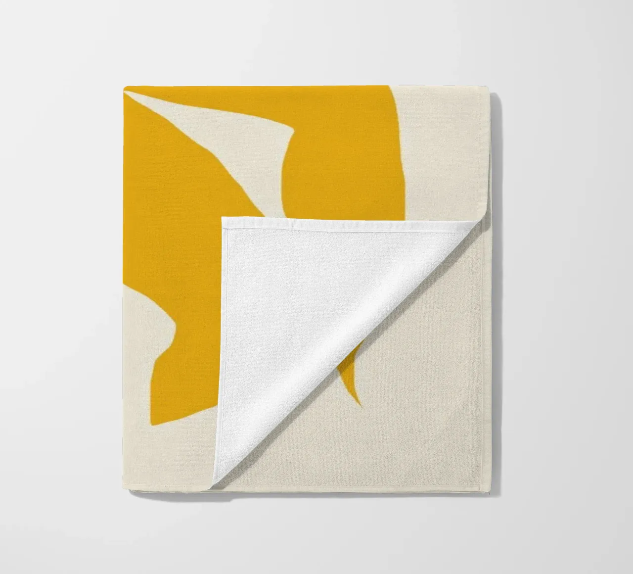 The yellow muse 03 beach towel by Little Dean