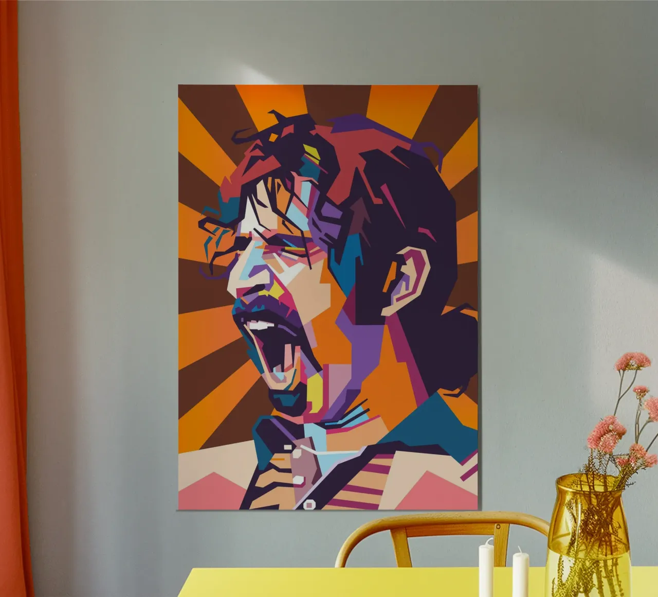 Ritratto pop art di Frank Zappa poster con telaio in alluminio da Hantamrata