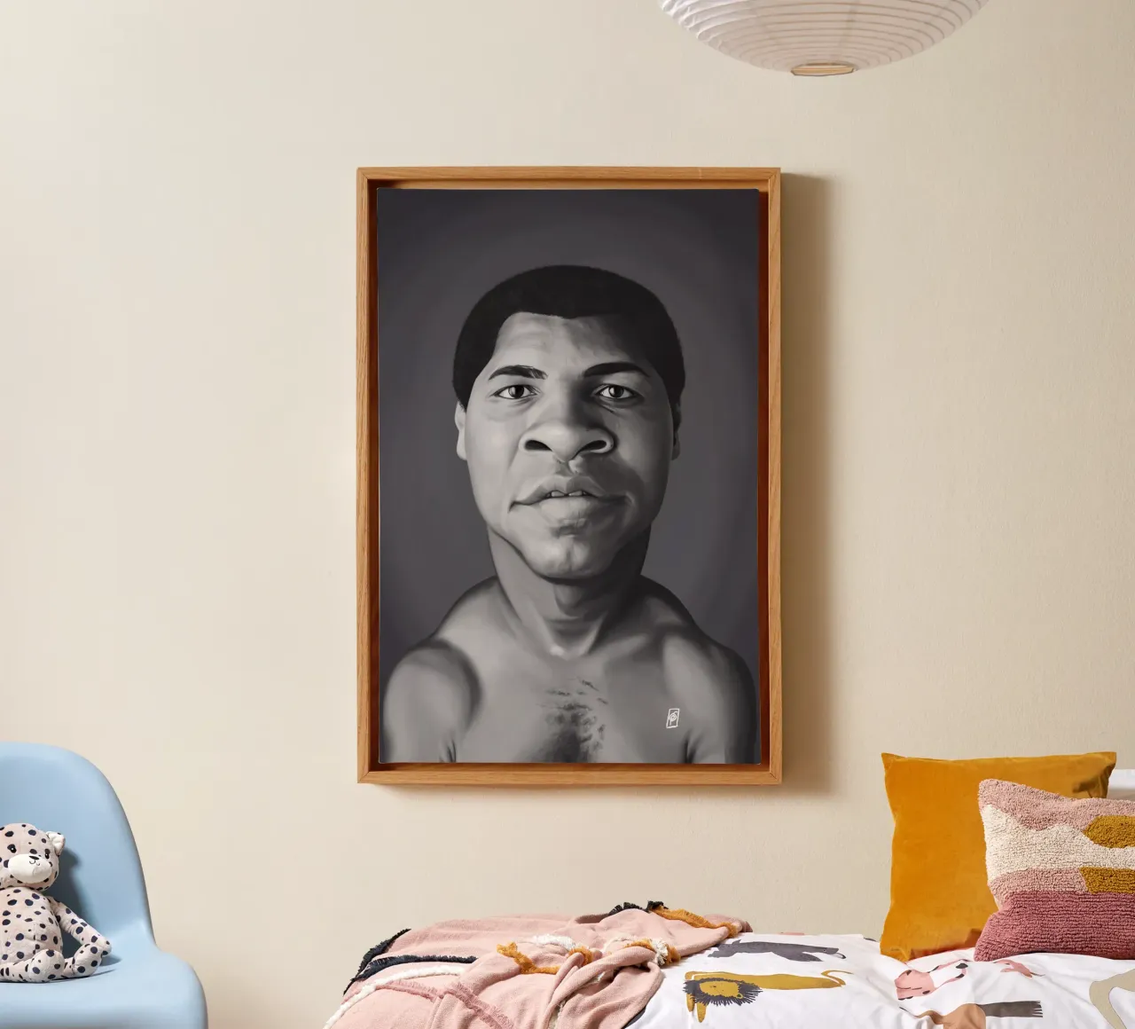 Muhammad Ali tela con Cornice a cassetta da Rob Art | Illustration