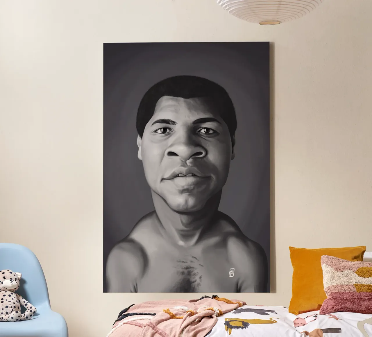 Muhammad Ali tela con Cornice a cassetta da Rob Art | Illustration