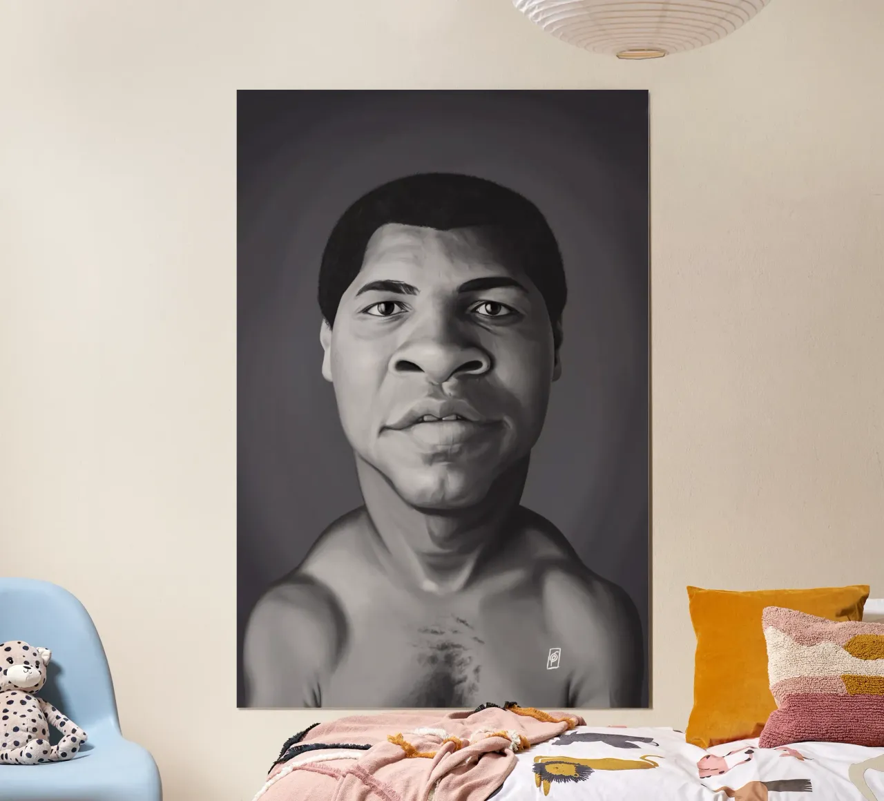 Muhammad Ali poster con telaio in legno da Rob Art | Illustration