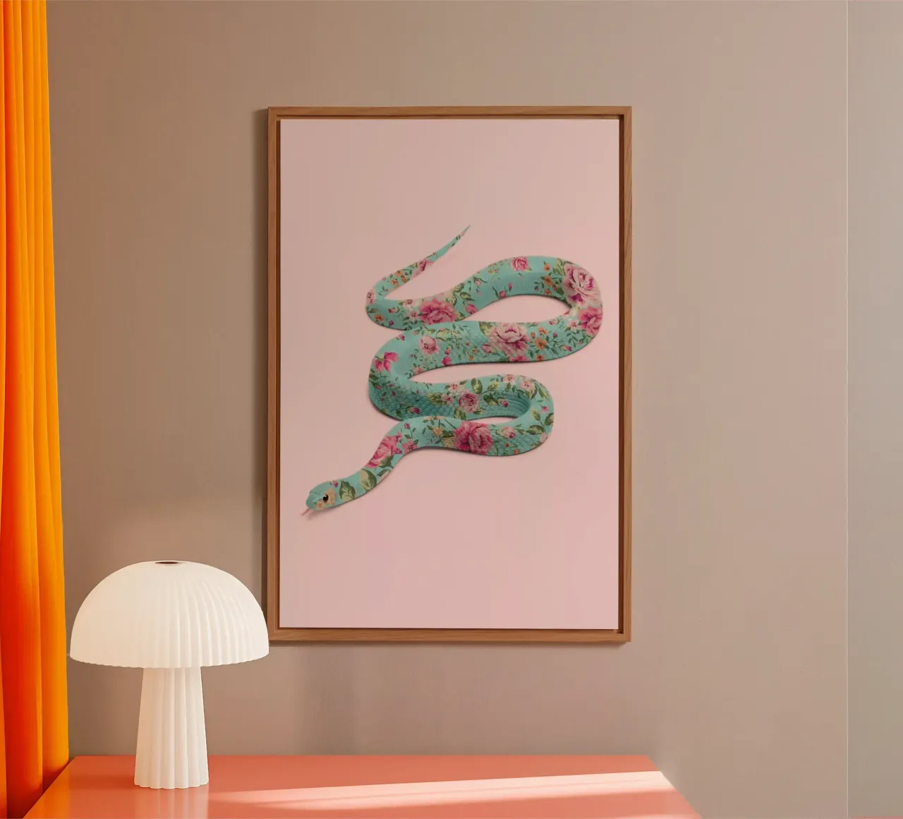 Floral Snake alluminio dibond da Paul Fuentes Design