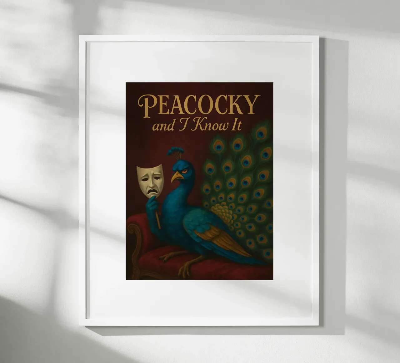 Meme divertente del pavone poster con telaio in plastica da Funny Humor Art