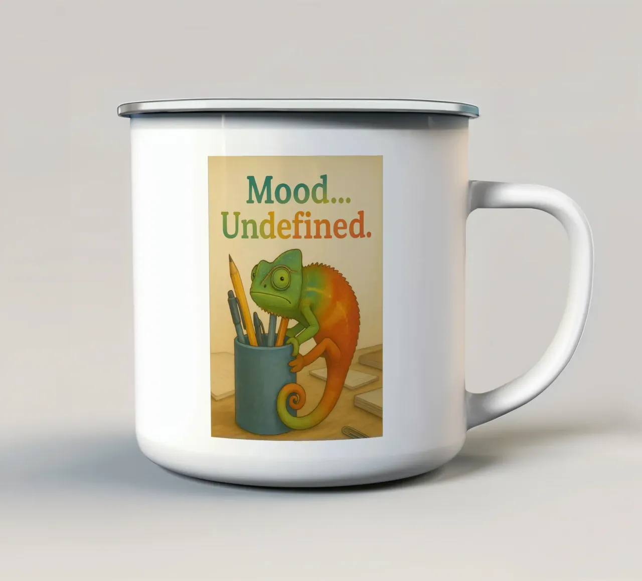 Meme divertente sul camaleonte tazza in smalto da Funny Humor Art