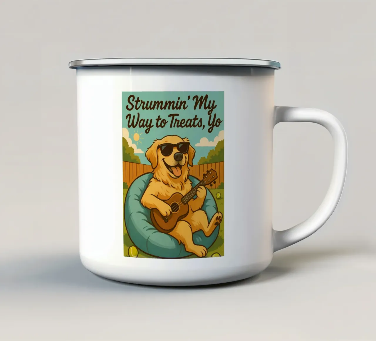 Meme divertente sul Golden Retriever tazza in smalto da Funny Humor Art