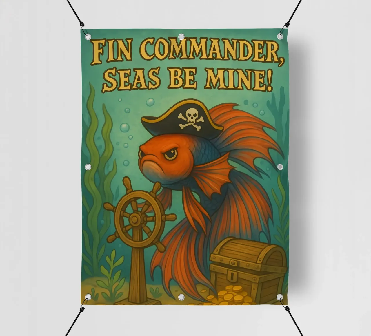 Funny Betta Fish Meme telo in pvc da Funny Humor Art