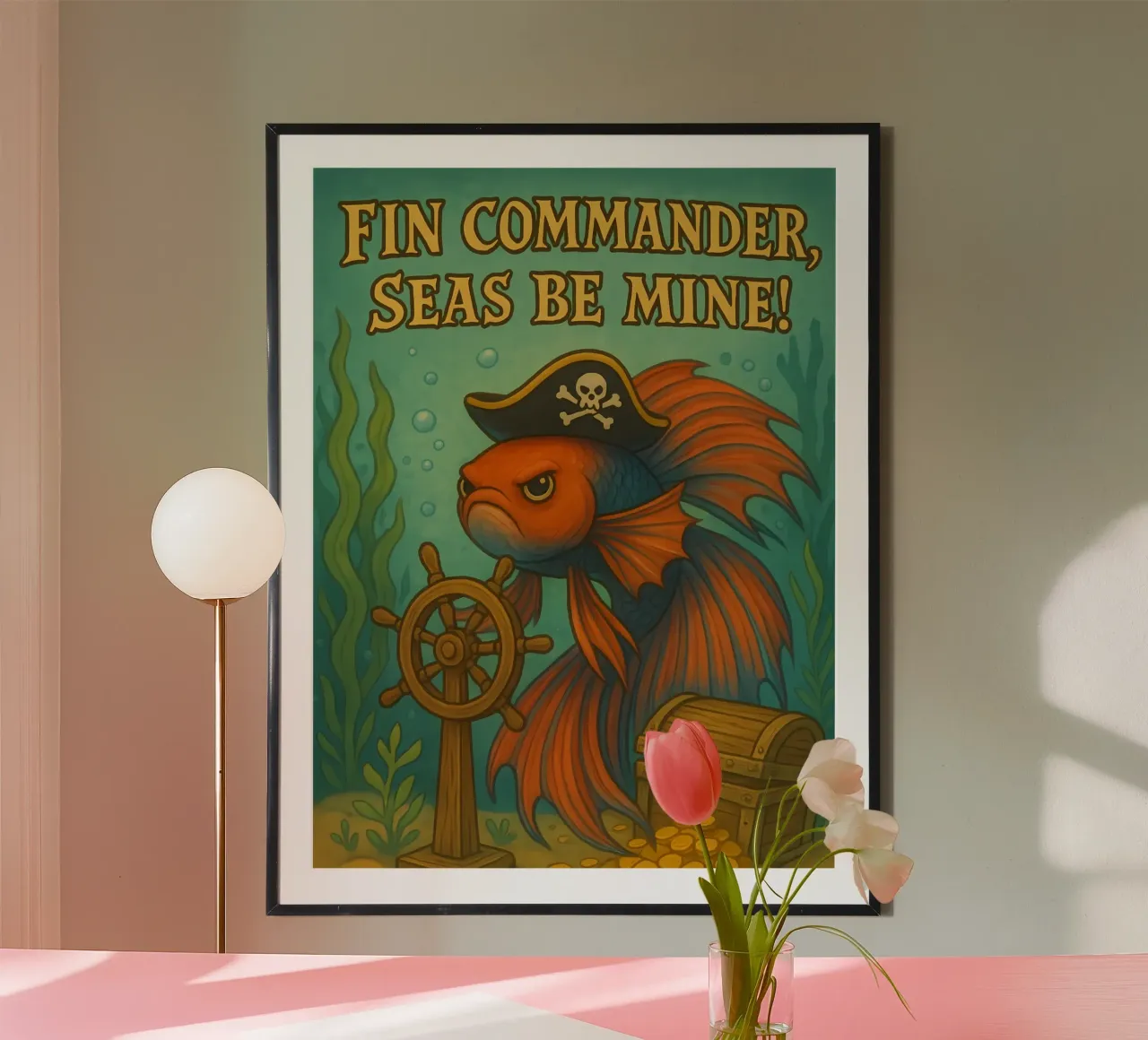 Funny Betta Fish Meme poster con telaio in alluminio da Funny Humor Art