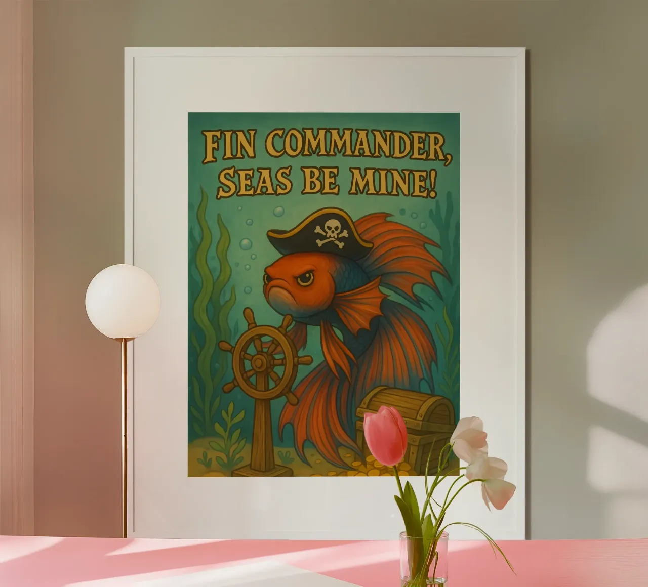 Funny Betta Fish Meme poster con telaio in alluminio da Funny Humor Art