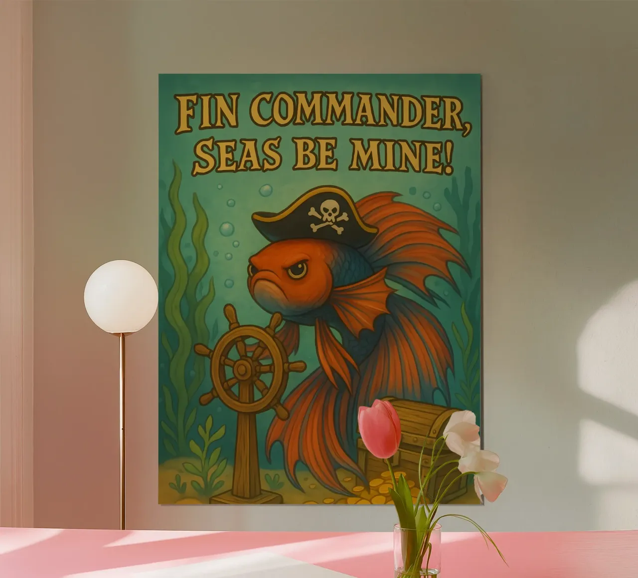 Funny Betta Fish Meme poster con telaio in alluminio da Funny Humor Art