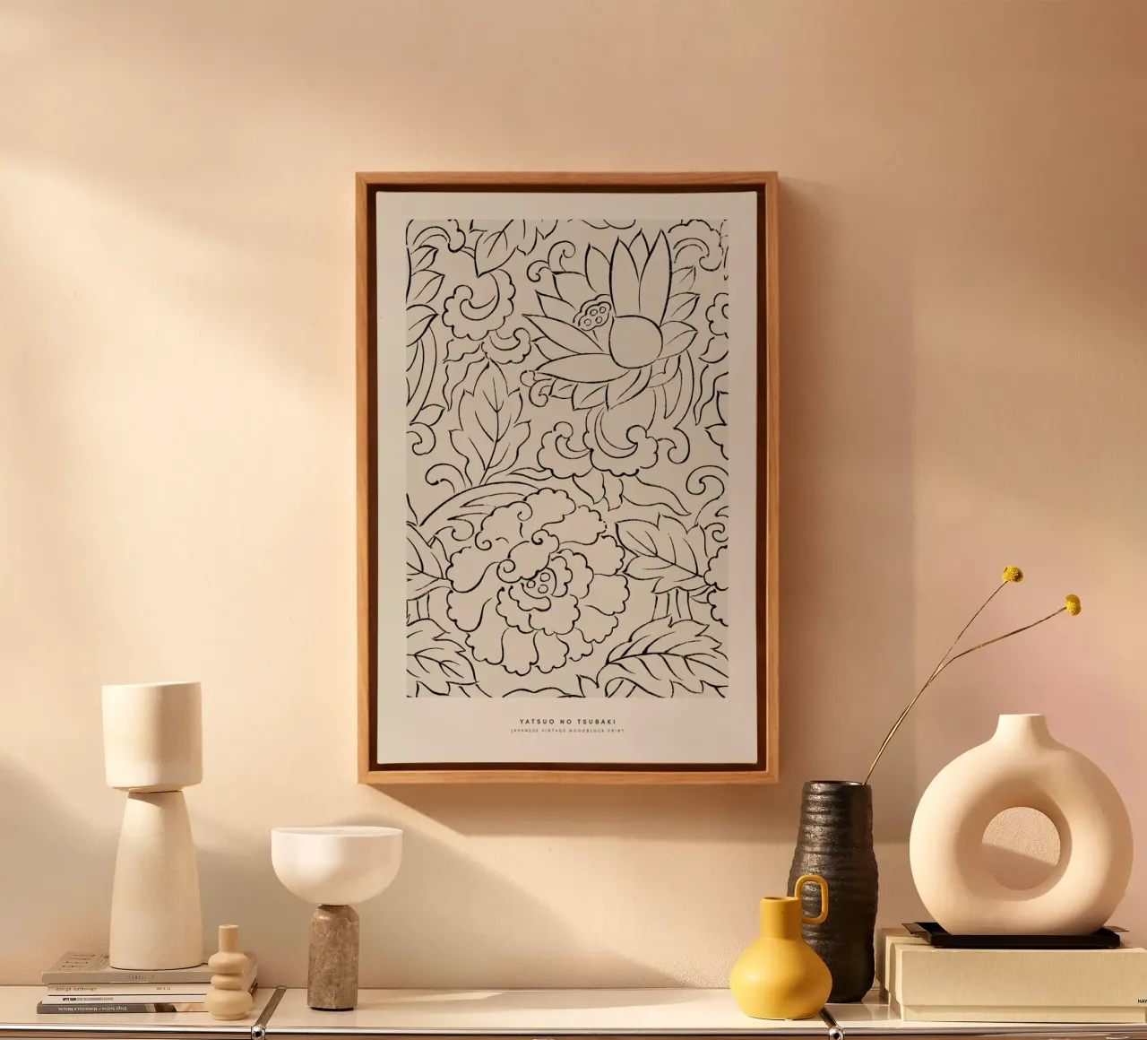 Tomoki - Vintage Woodblock Print canvas met Baklijst van Vintage by JUNIQE