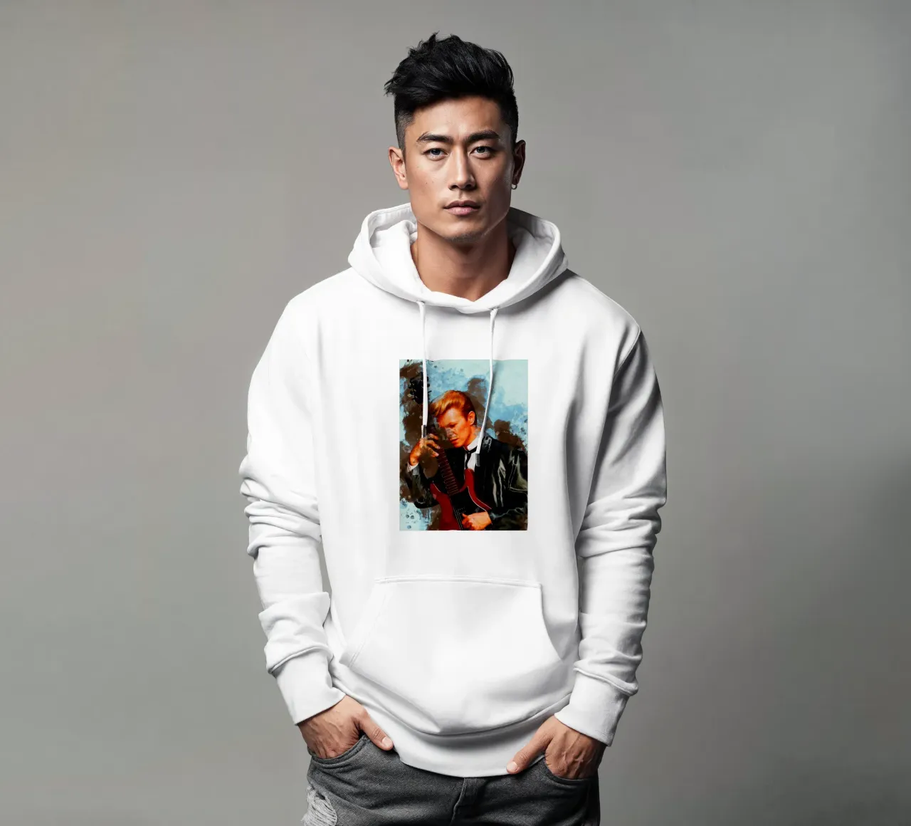 Macchia di ritratto David Bowie felpa con cappuccio da Gunawan Rb