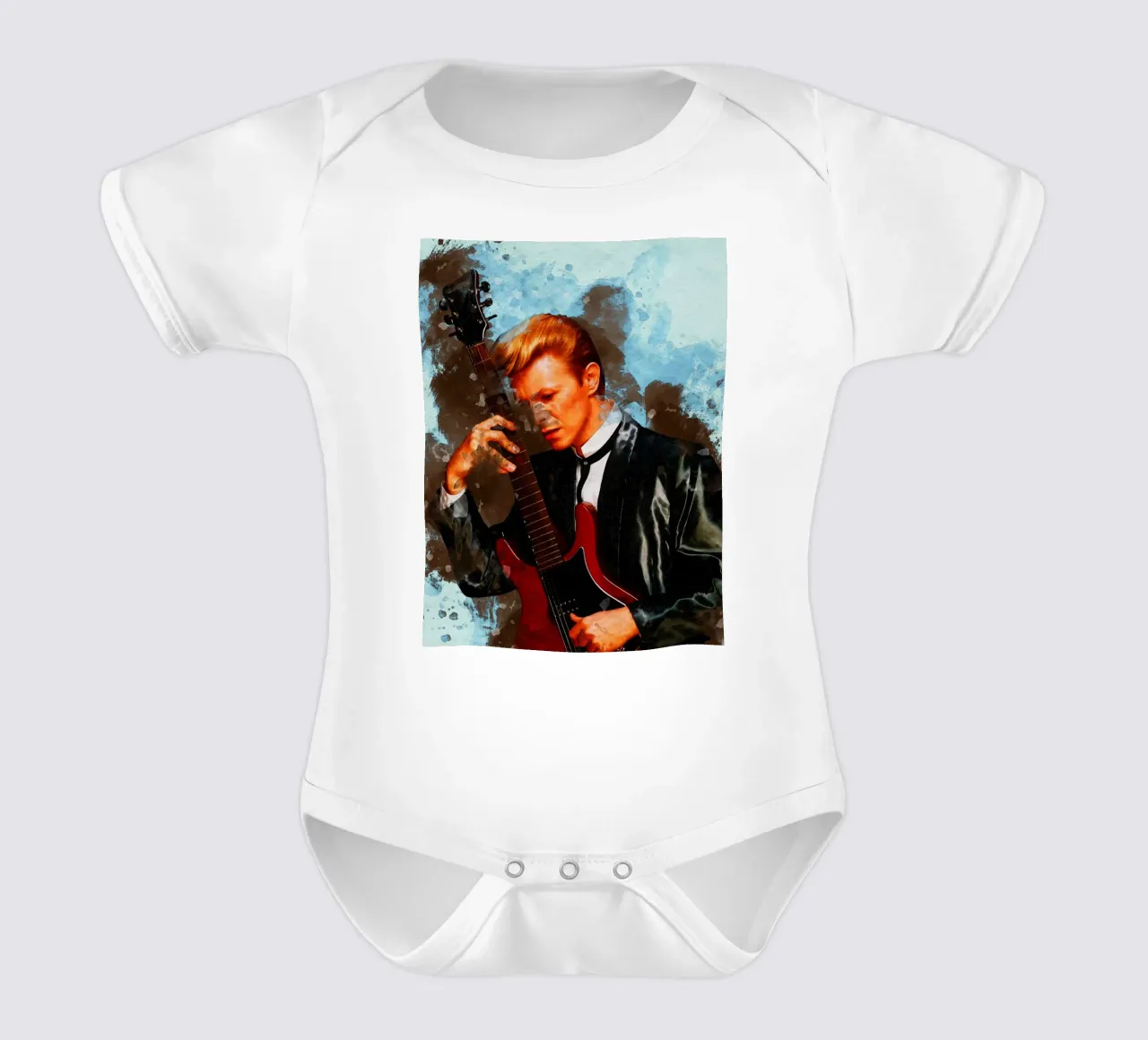 Smudge of Portrait David Bowie Kurzarm Babybody von Gunawan Rb