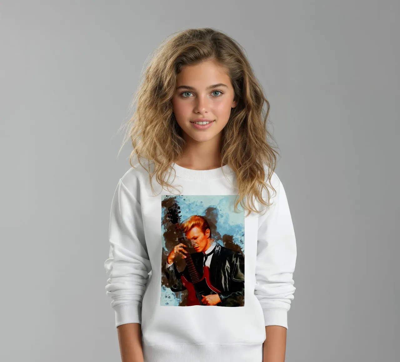 Macchia di ritratto David Bowie felpa bambino da Gunawan Rb