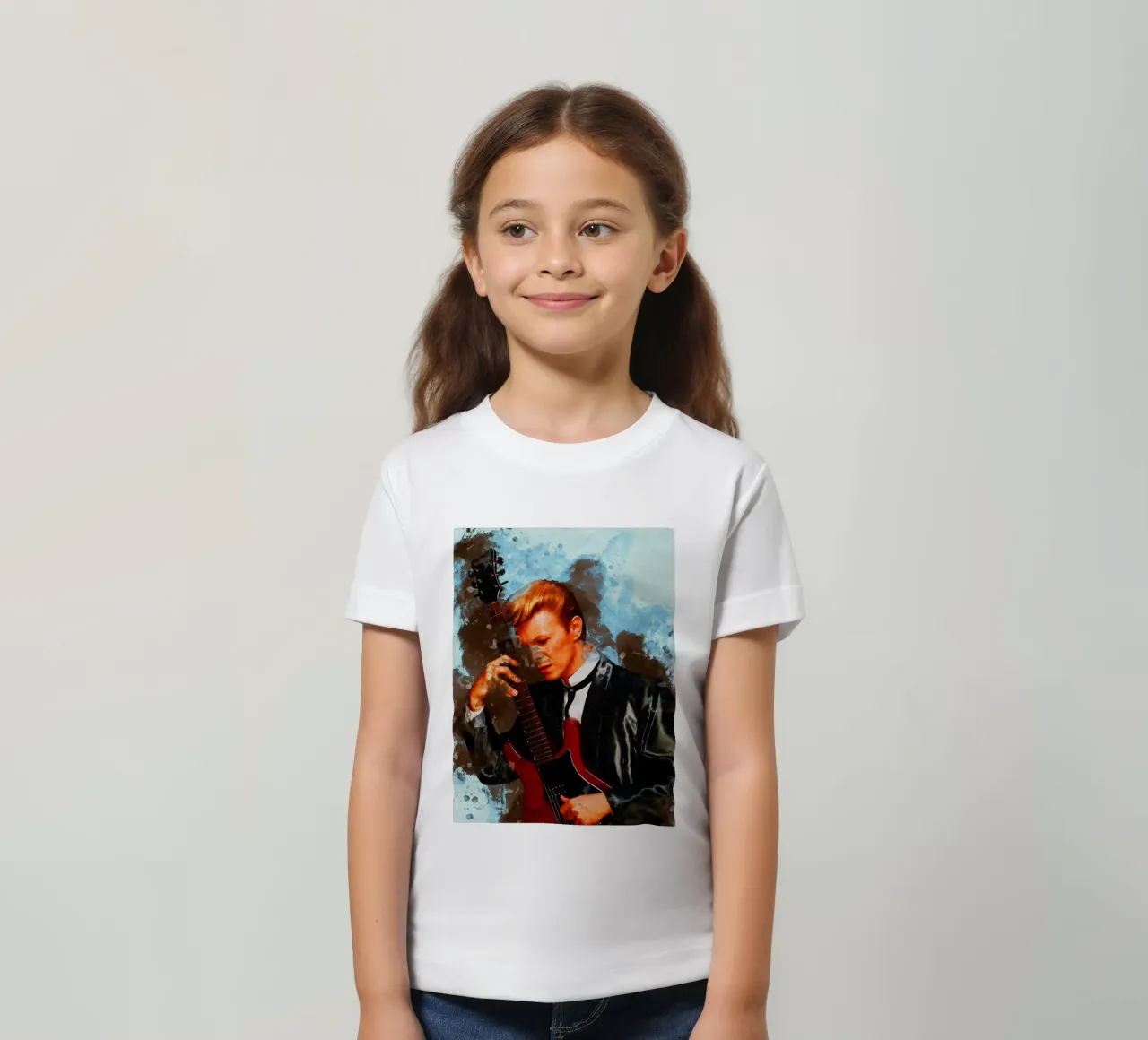 Smudge of Portrait David Bowie kids t-shirt by Gunawan Rb