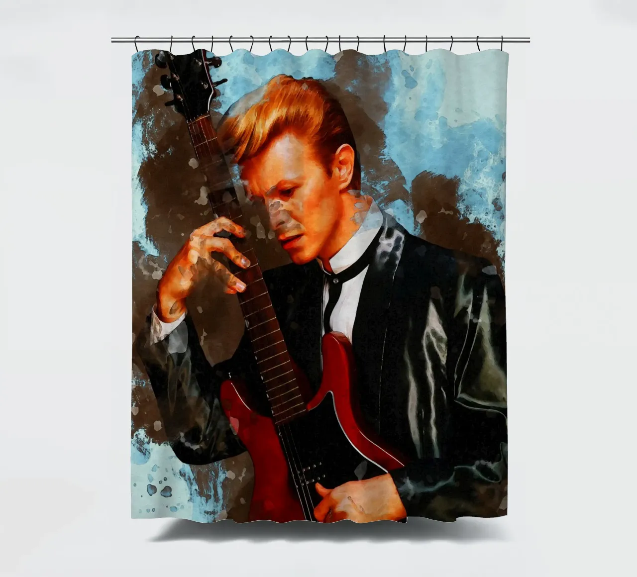 Smudge of Portrait David Bowie Duschvorhang von Gunawan Rb