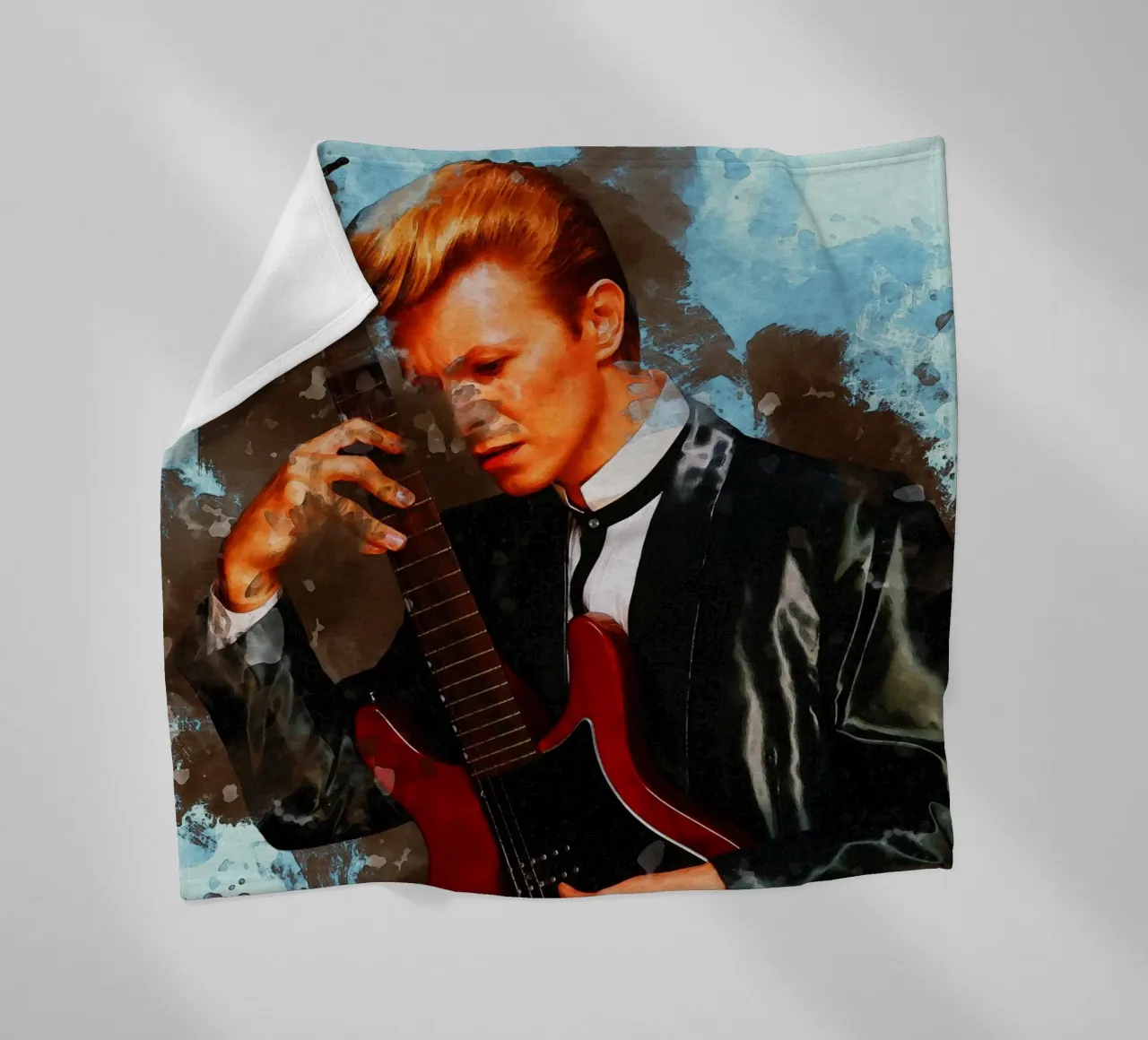 Smudge of Portrait David Bowie Fleecedecke von Gunawan Rb