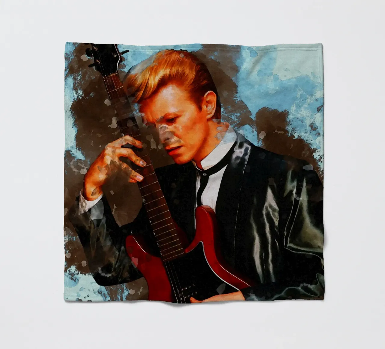 Smudge of Portrait David Bowie Fleecedecke von Gunawan Rb