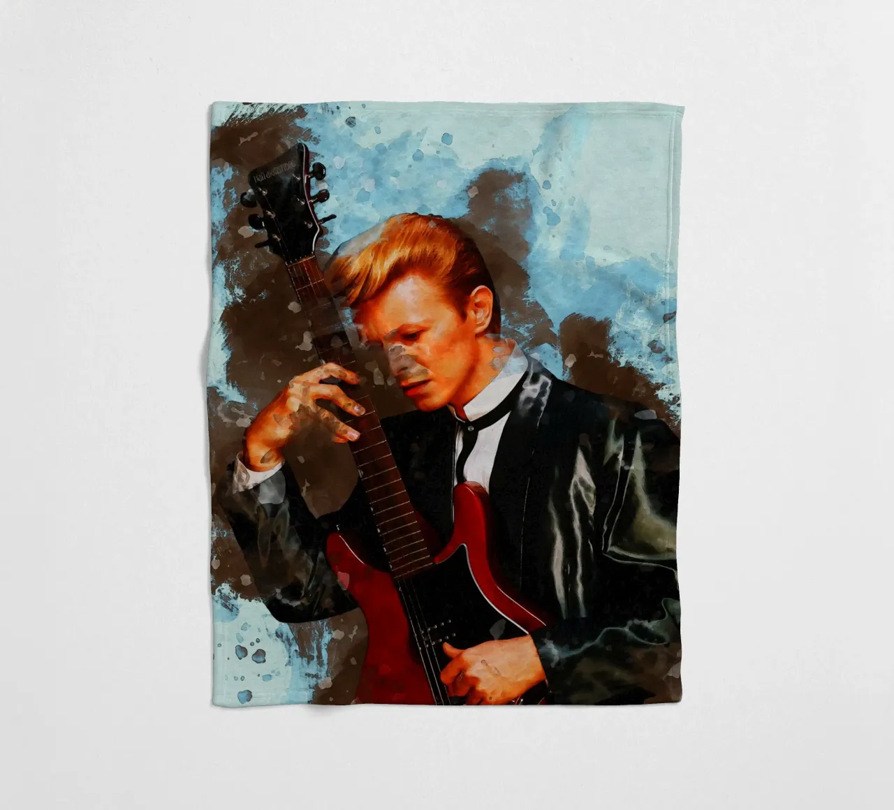 Smudge of Portrait David Bowie Fleecedecke von Gunawan Rb