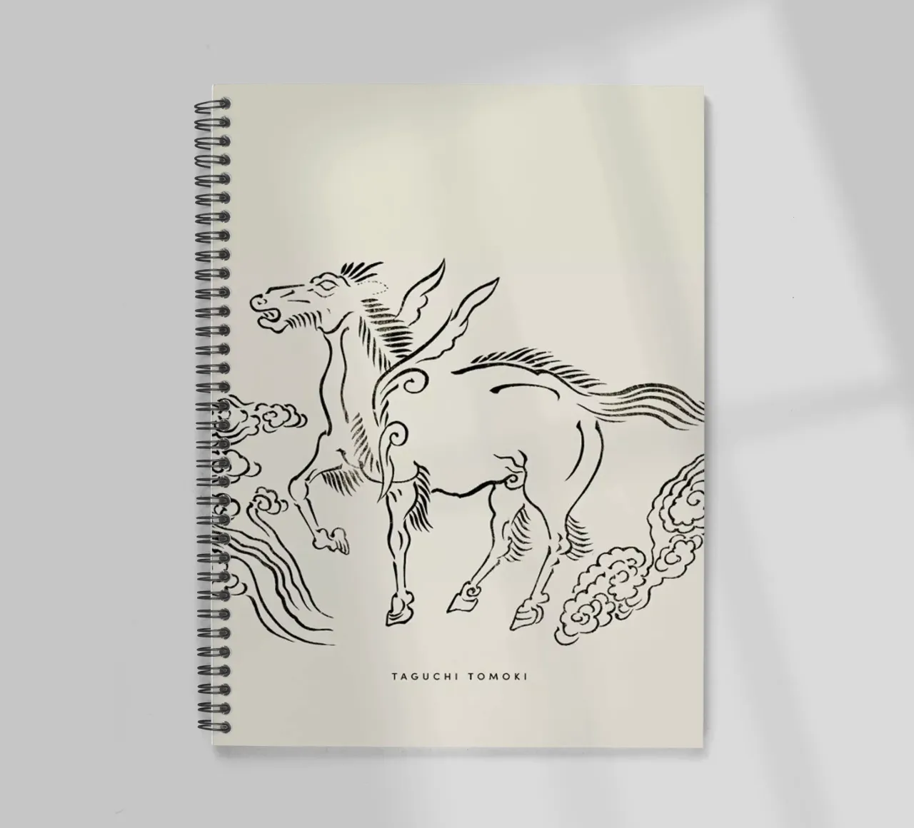Tomoki - Pegasus Woodblock Print spiral notebook by Vintage by JUNIQE