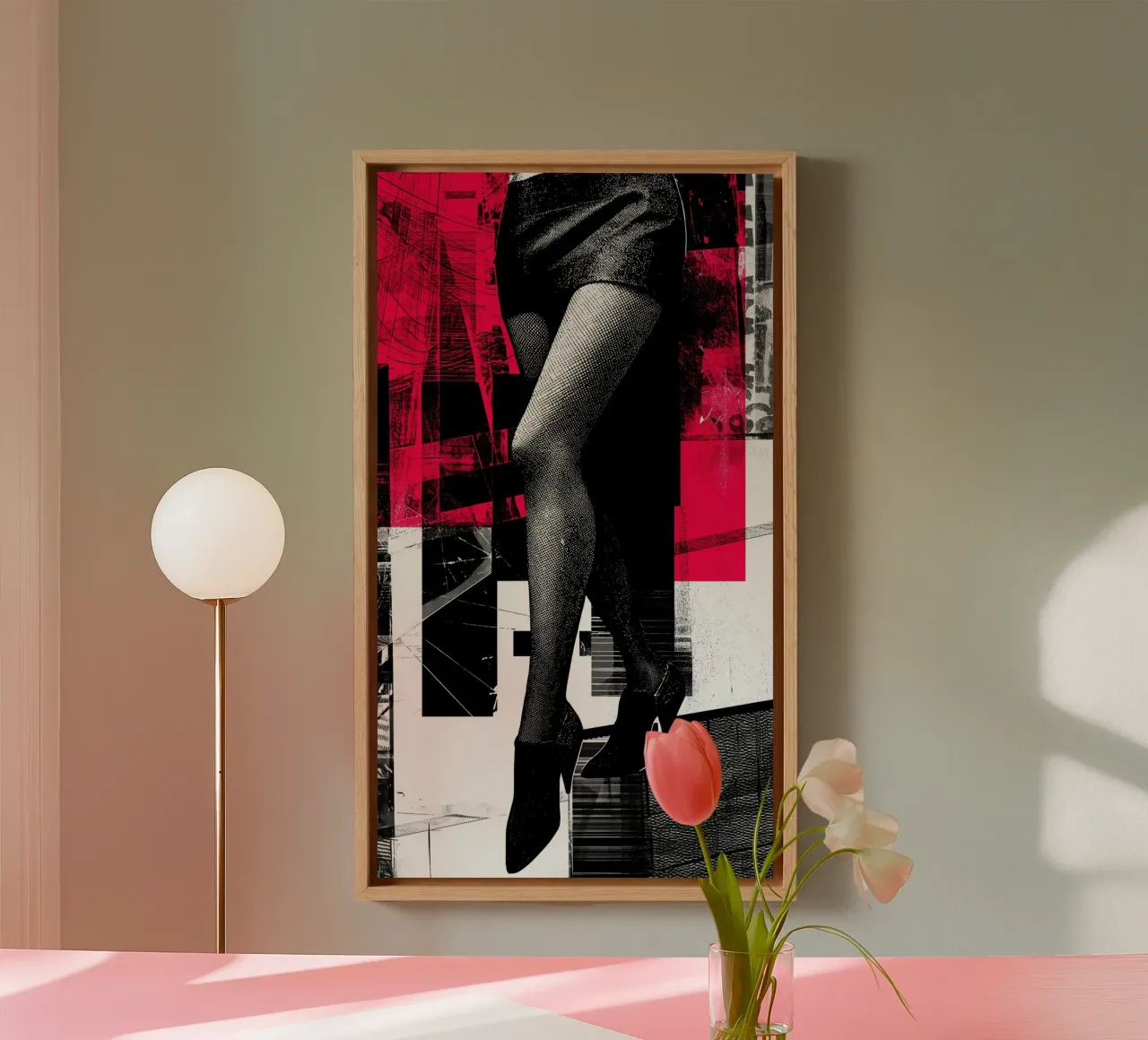 The Woman's Leg | Graphic Design Print canvas with Floater frame by Autofocus