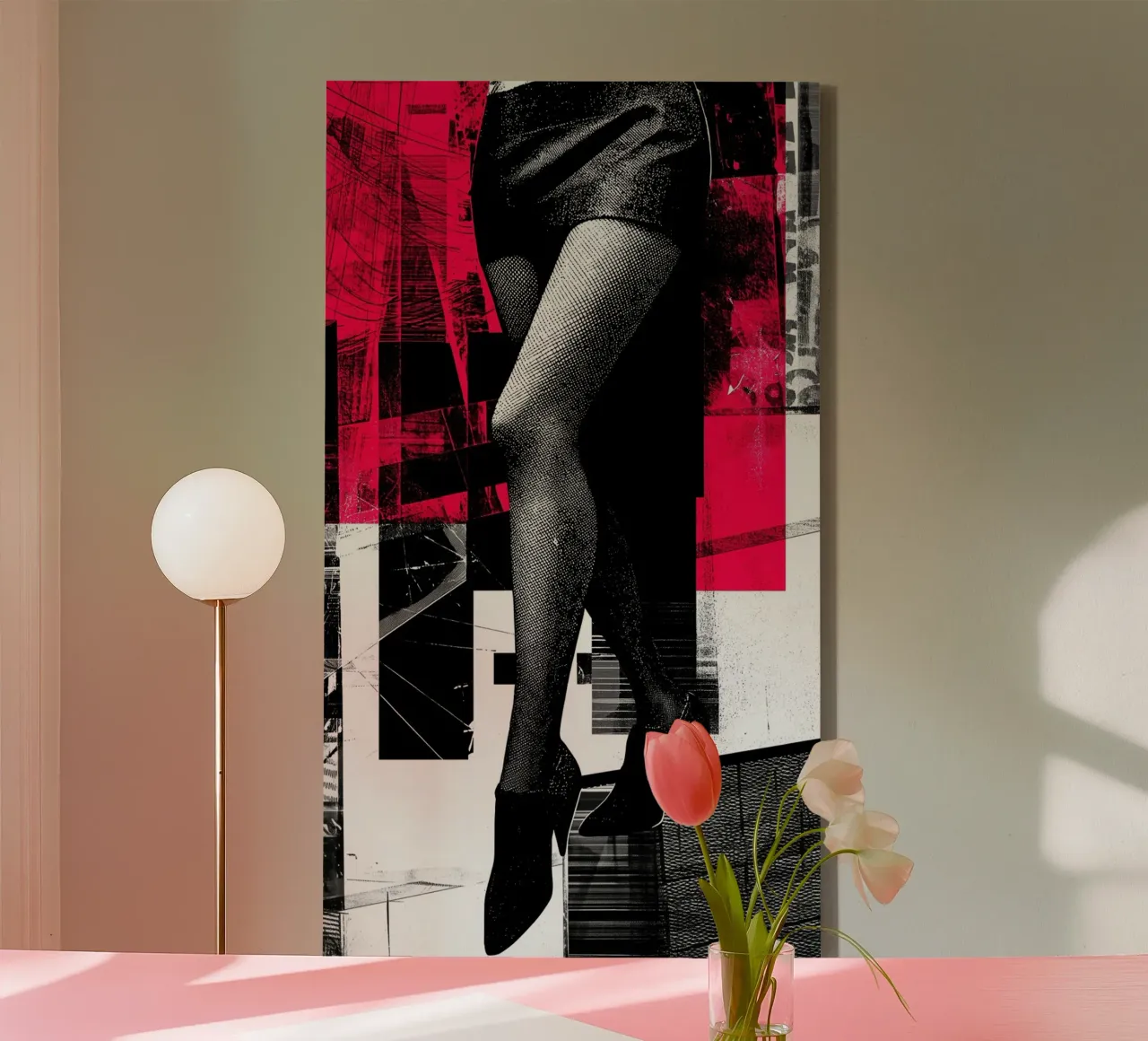 The Woman's Leg | Graphic Design Print canvas with Floater frame by Autofocus