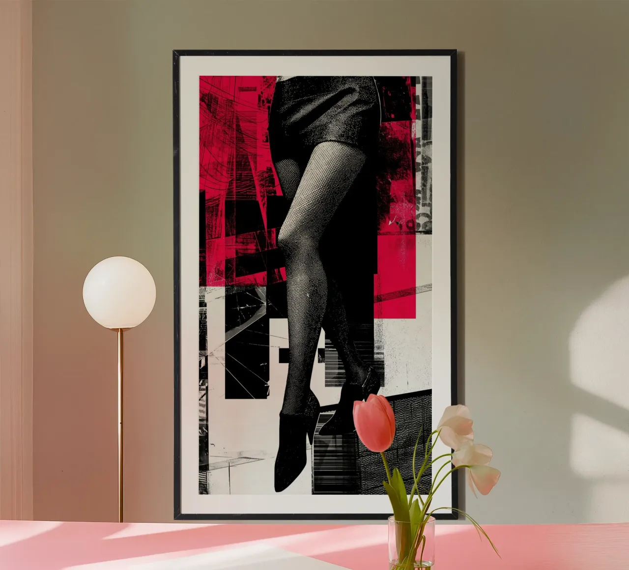 Das Frauenbein | Graphic Design Print Poster mit Kunststoffrahmen von Autofocus