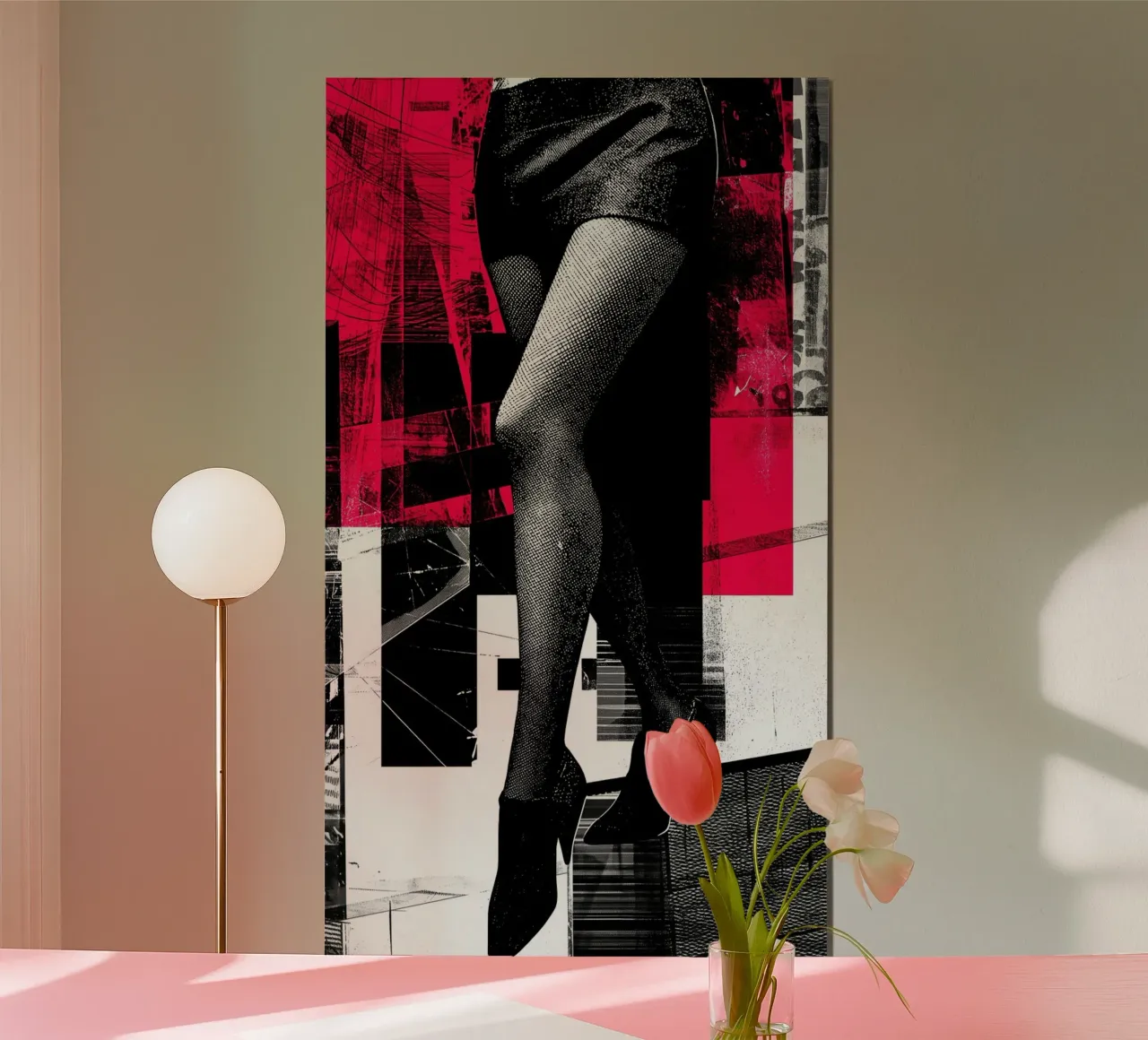 Das Frauenbein | Graphic Design Print Poster mit Kunststoffrahmen von Autofocus