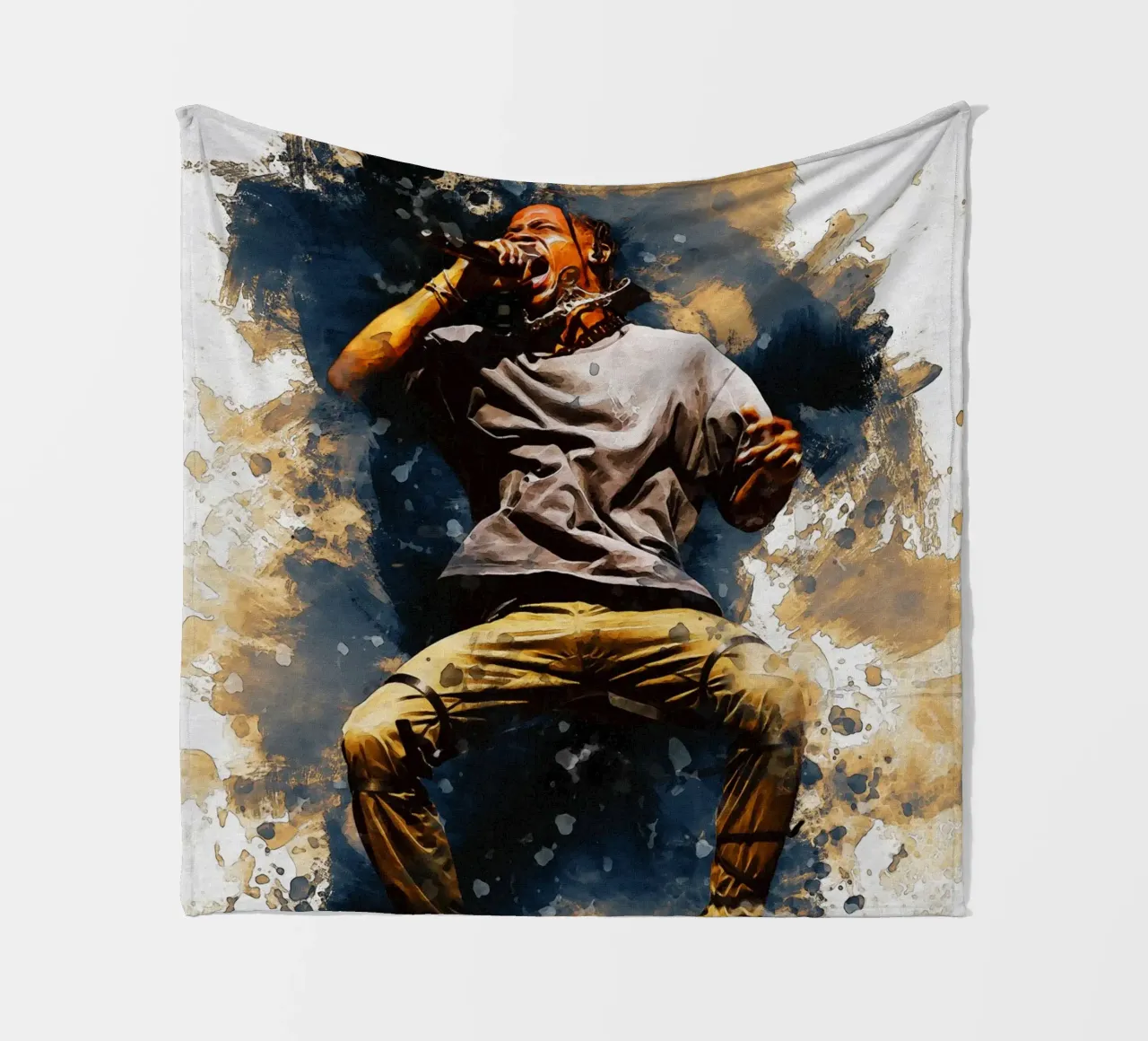 Sprong van Travis Scott fleecedeken van Gunawan Rb