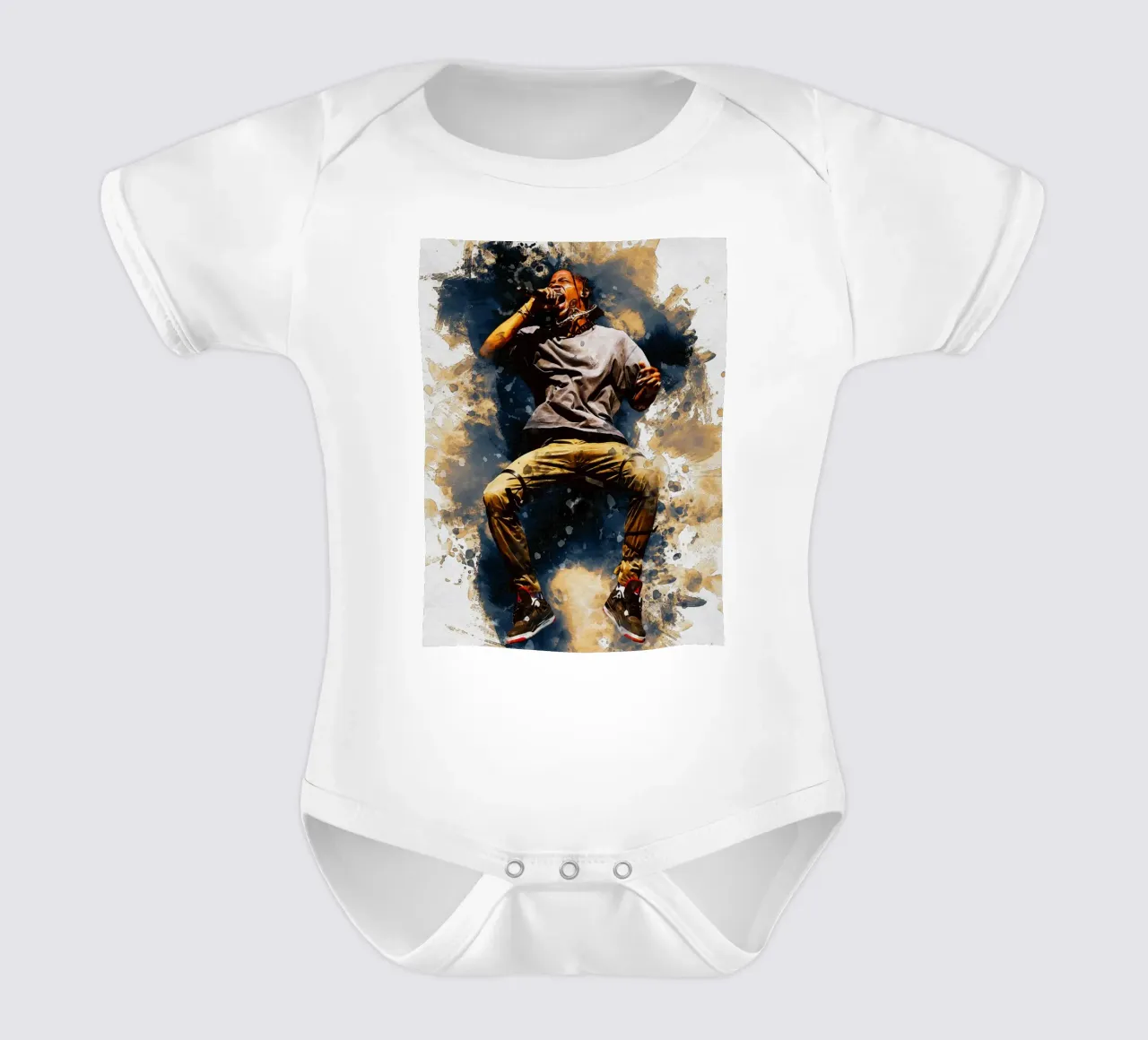 Sbaffo di salto di Travis Scott body neonato maniche corte da Gunawan Rb