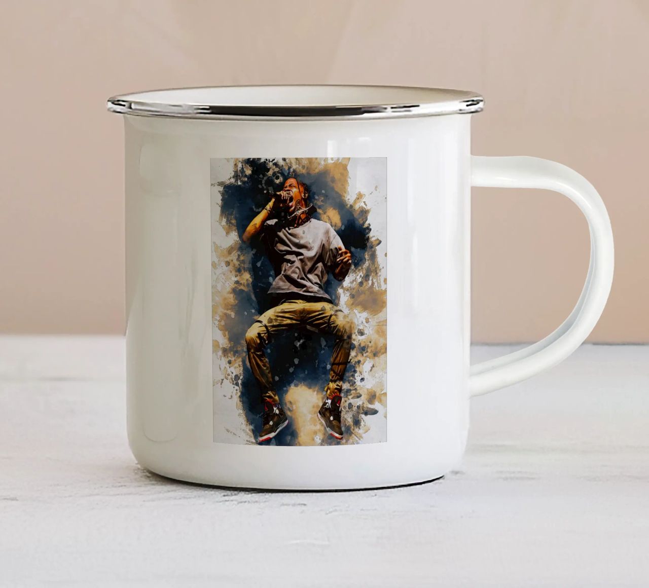 Smudge von Travis Scott springen Emaille Tasse von Gunawan Rb