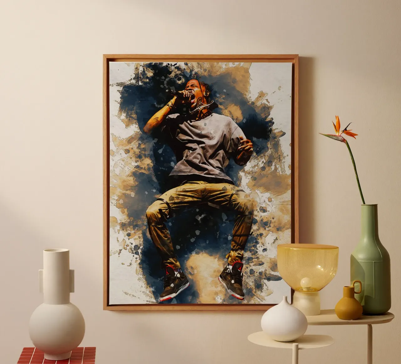 Smudge Of Travis Scott Jump canvas by Gunawan Rb
