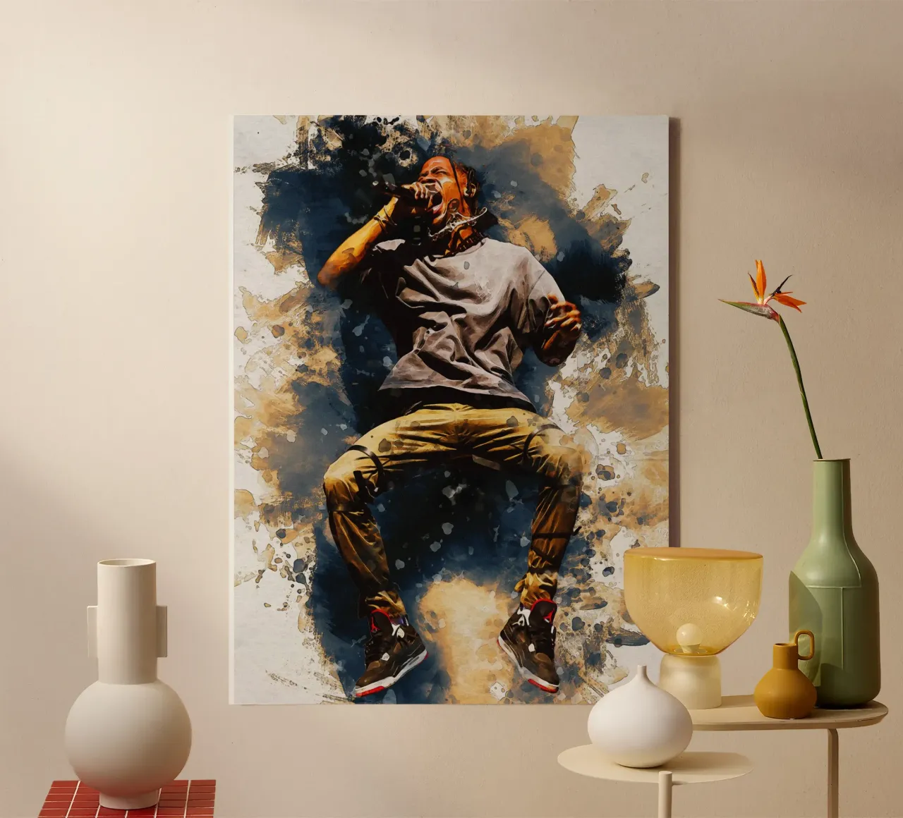 Smudge Of Travis Scott Jump canvas by Gunawan Rb