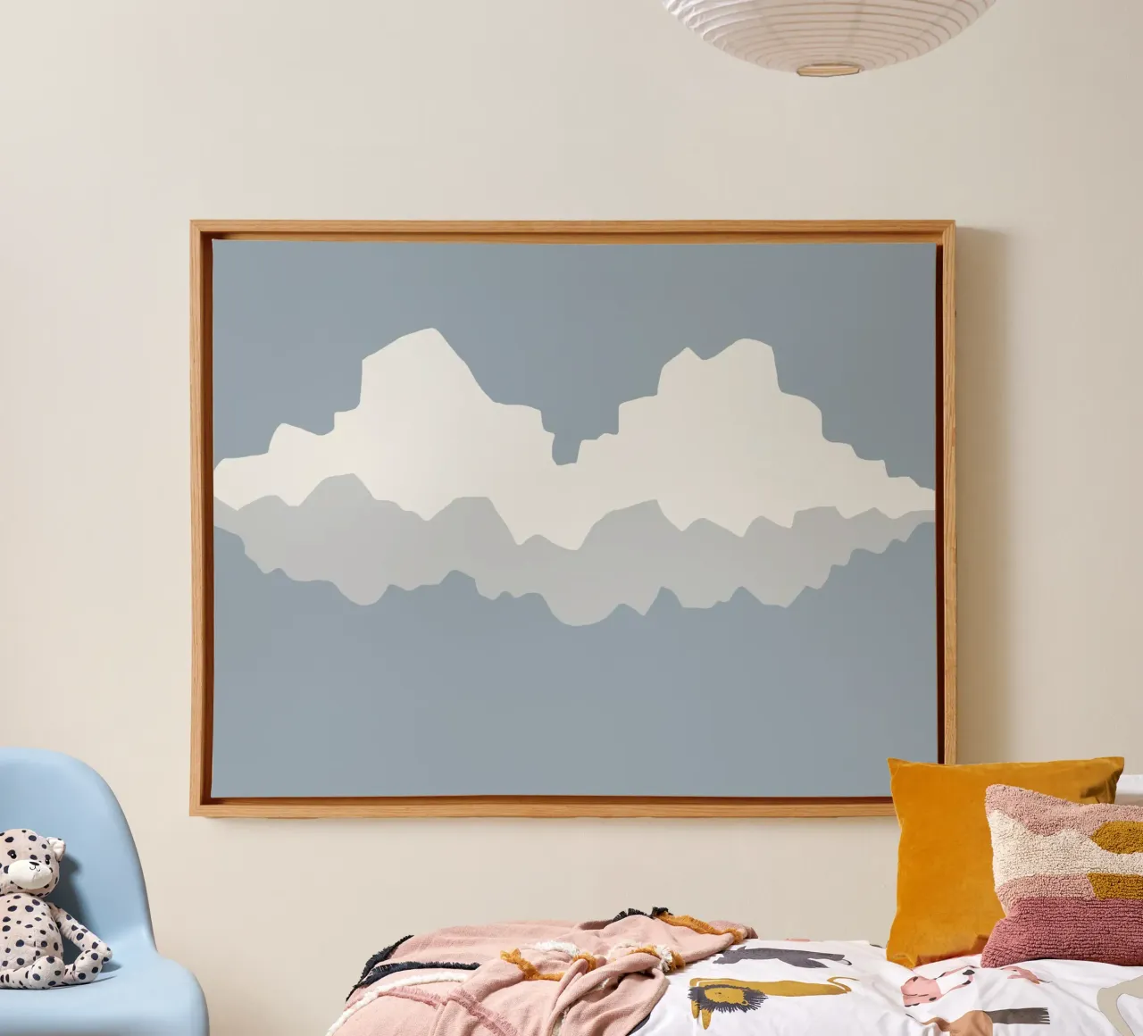 Cloudscape canvas with Floater frame by Little Dean