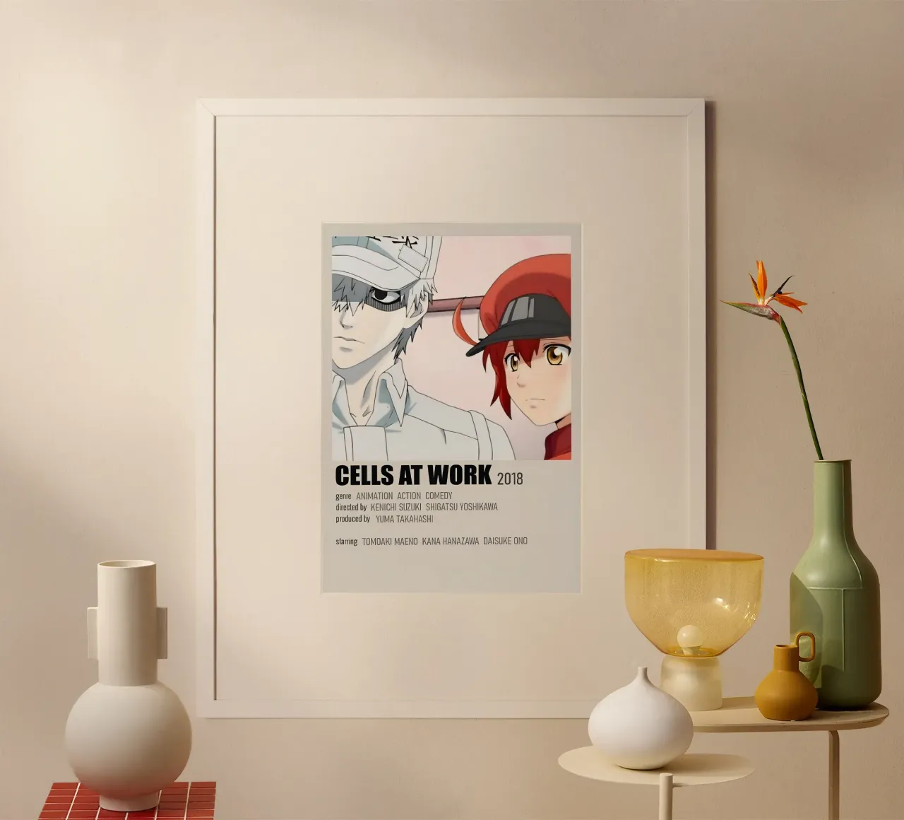 CELLS AT WORK 2018 poster con telaio in plastica da Totoya