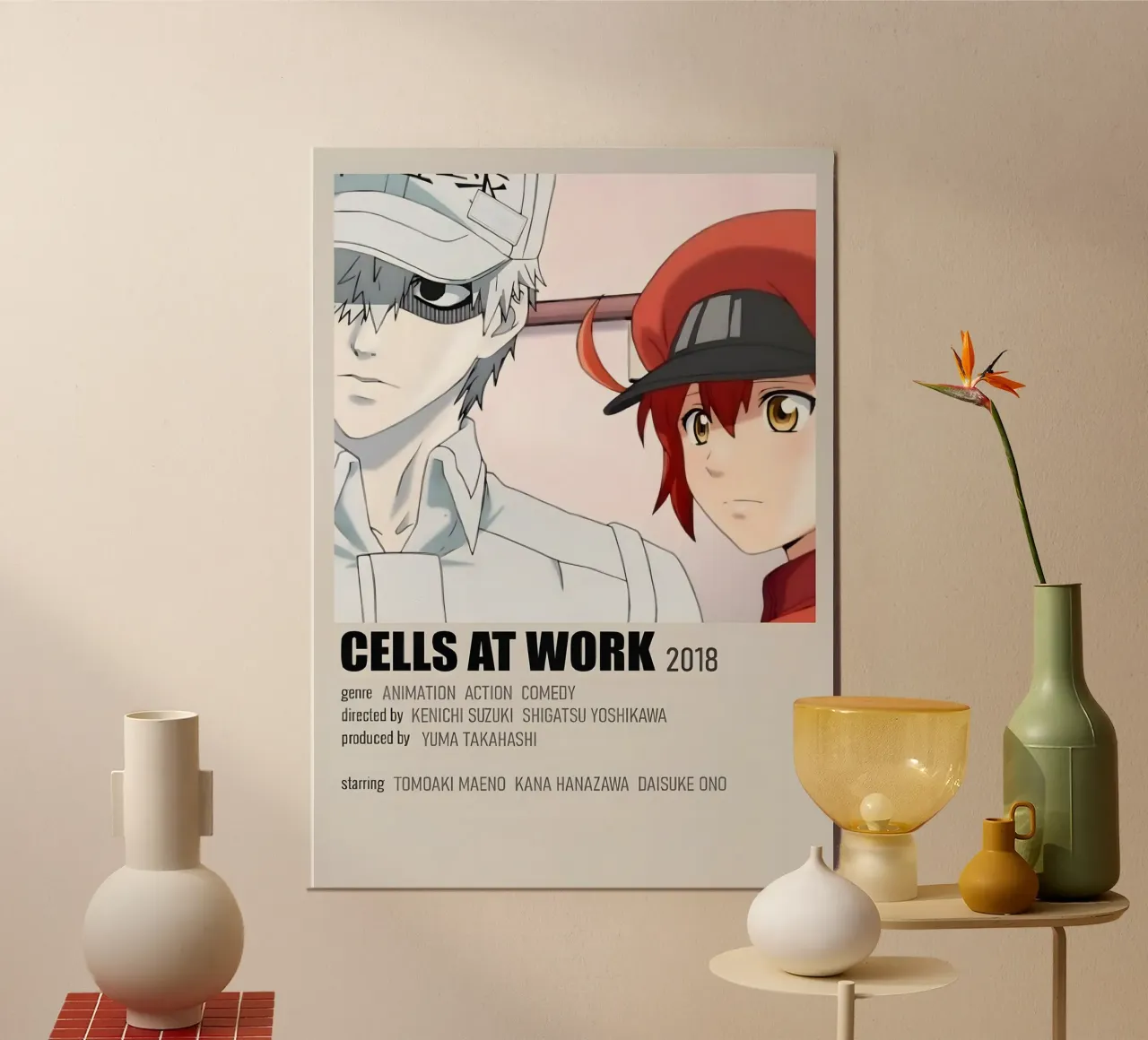 CELLS AT WORK 2018 poster con telaio in plastica da Totoya