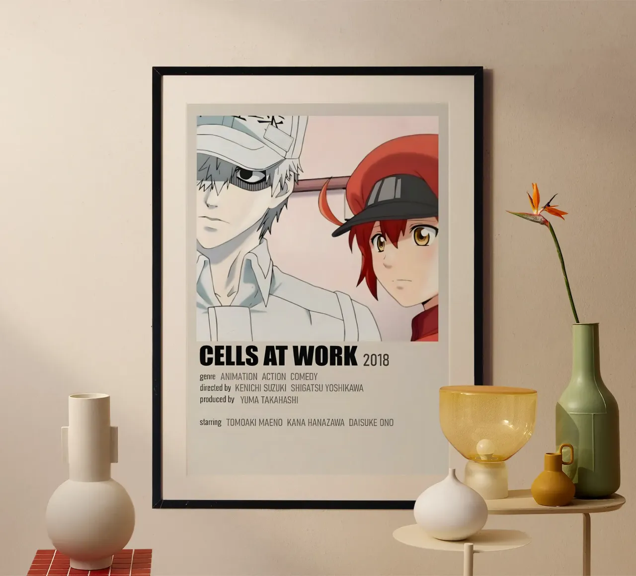 CELLS AT WORK 2018 poster con telaio in plastica da Totoya