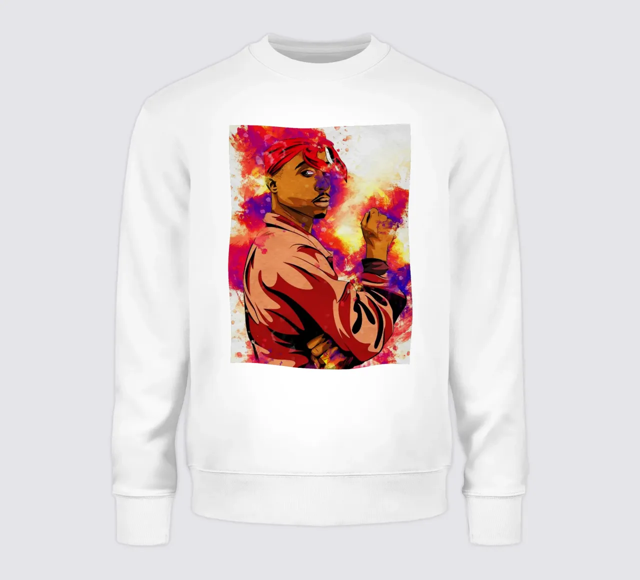 Mancha de retrato Tupac Shakur sudadera de Gunawan Rb