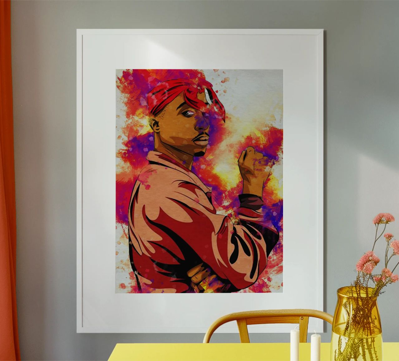 Smudge of Portrait Tupac Shakur poster by Gunawan Rb