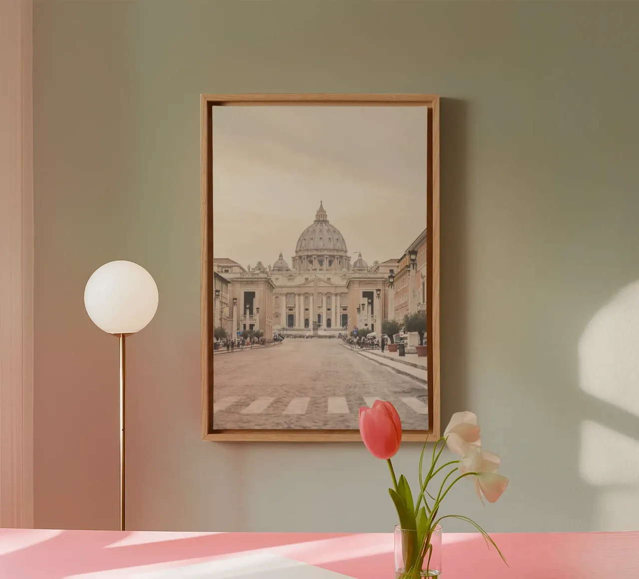 Rome, Italy I Emblematic view of the Vatican from the street canvas with Floater frame by Julie Travel Photography